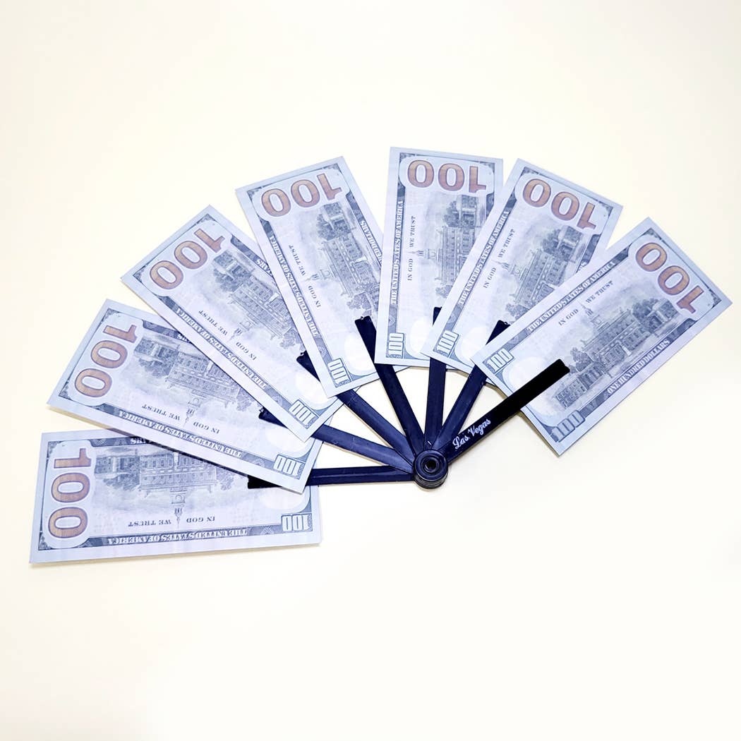 Fake 100 Dollar Bill Hand Folding Fan
