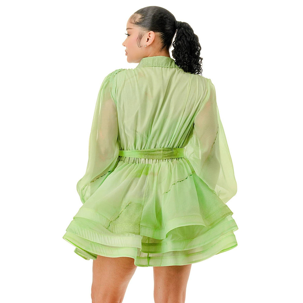 ABSTRACT BLOOM MINI DRESS