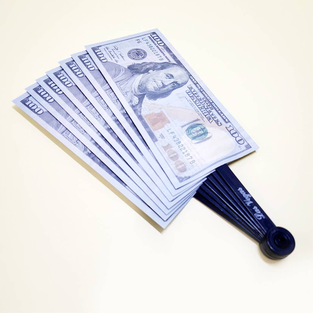 Fake 100 Dollar Bill Hand Folding Fan
