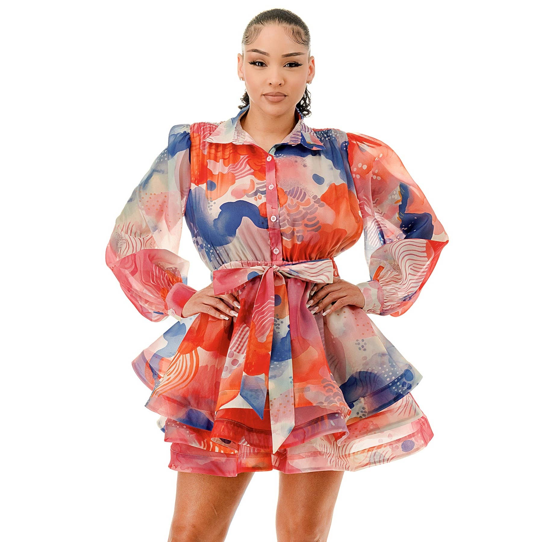 ABSTRACT BLOOM MINI DRESS