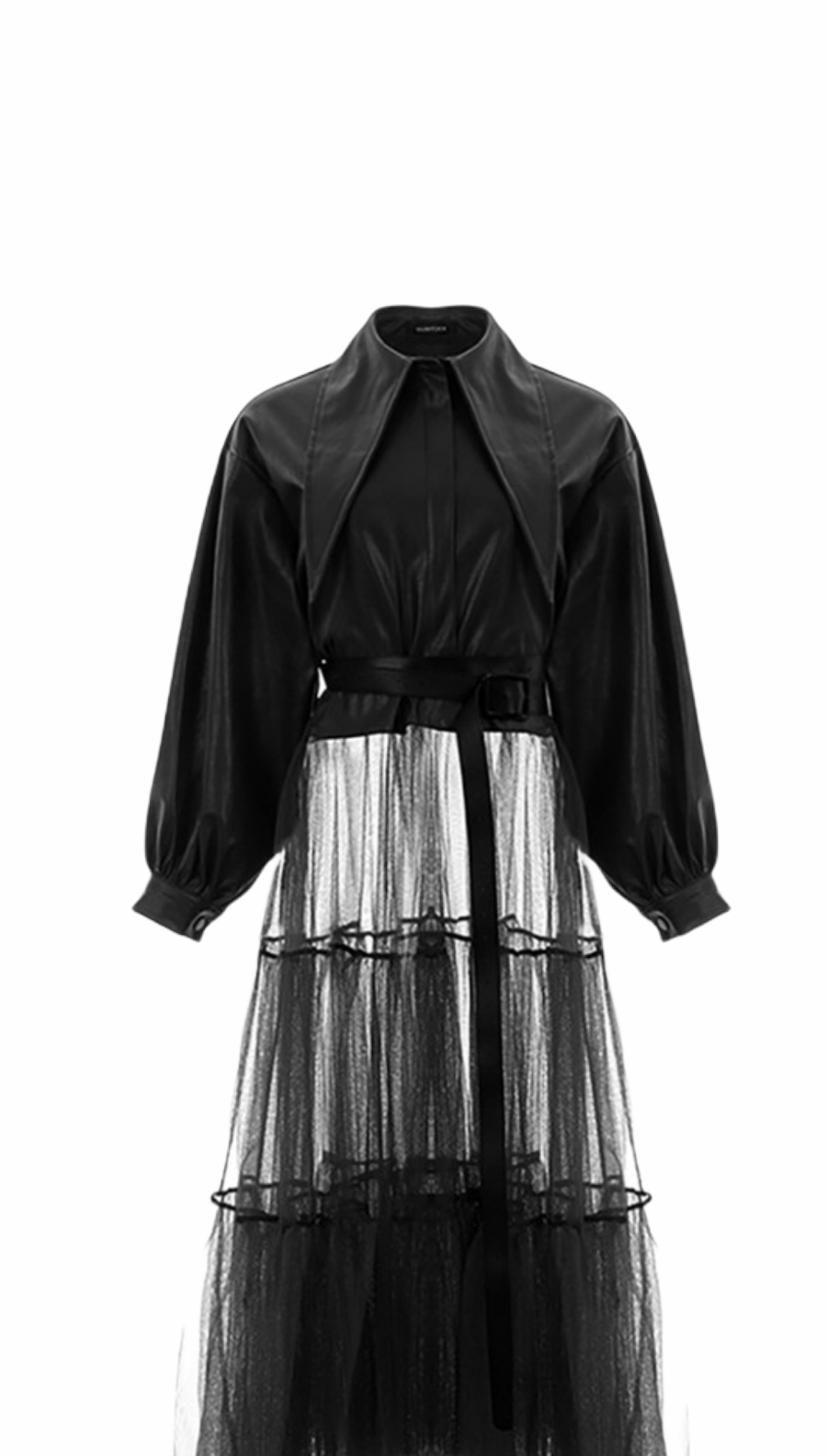 LEATHER JACKET WITH TULLE BOTTOM