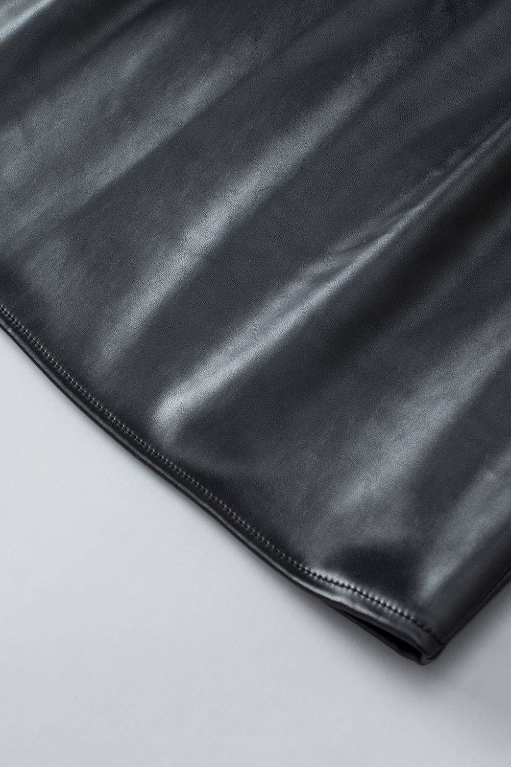 Faux Leather, Crew Neck Tank Top