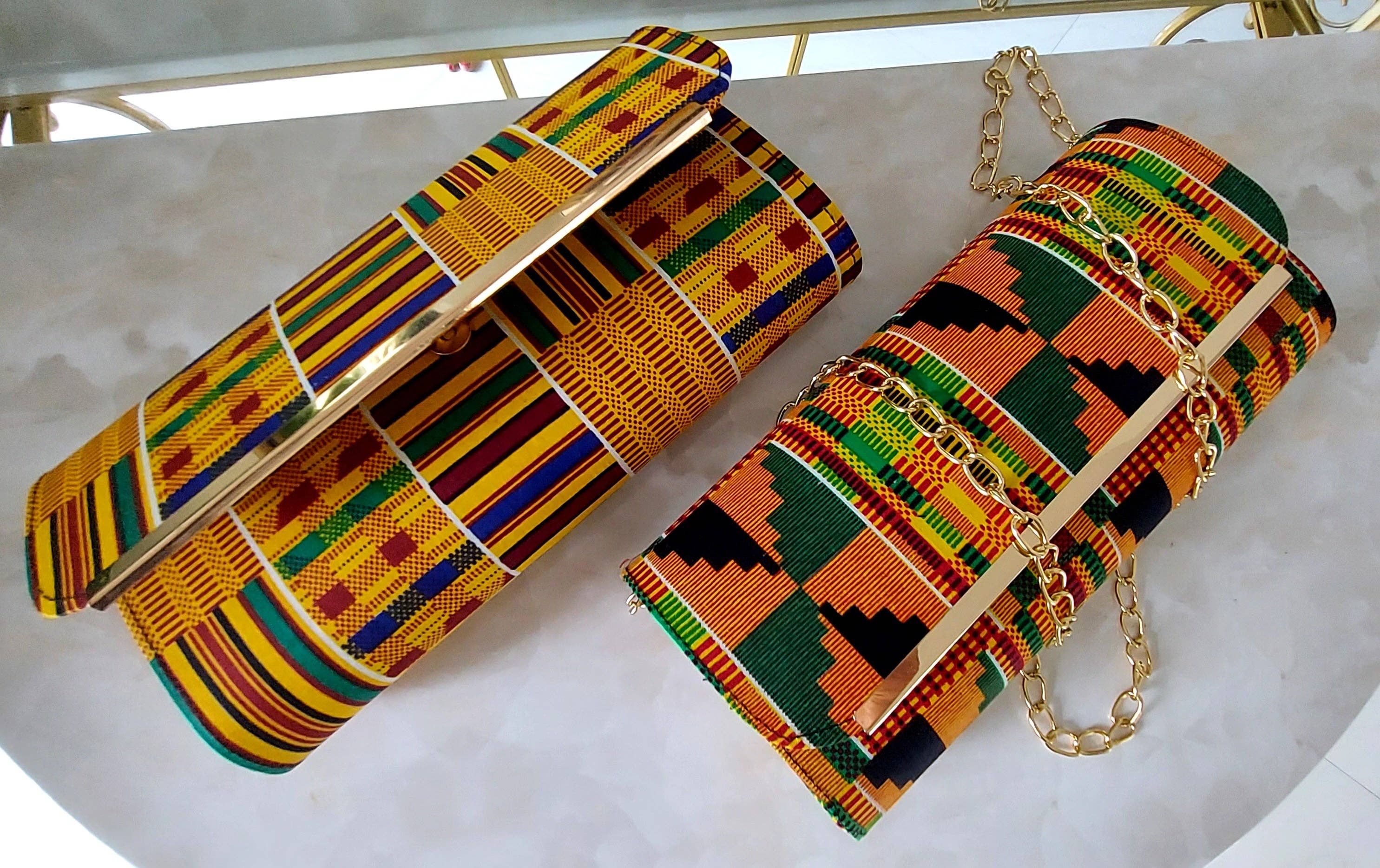 Clutch Purse/ Cross Body- kente Print