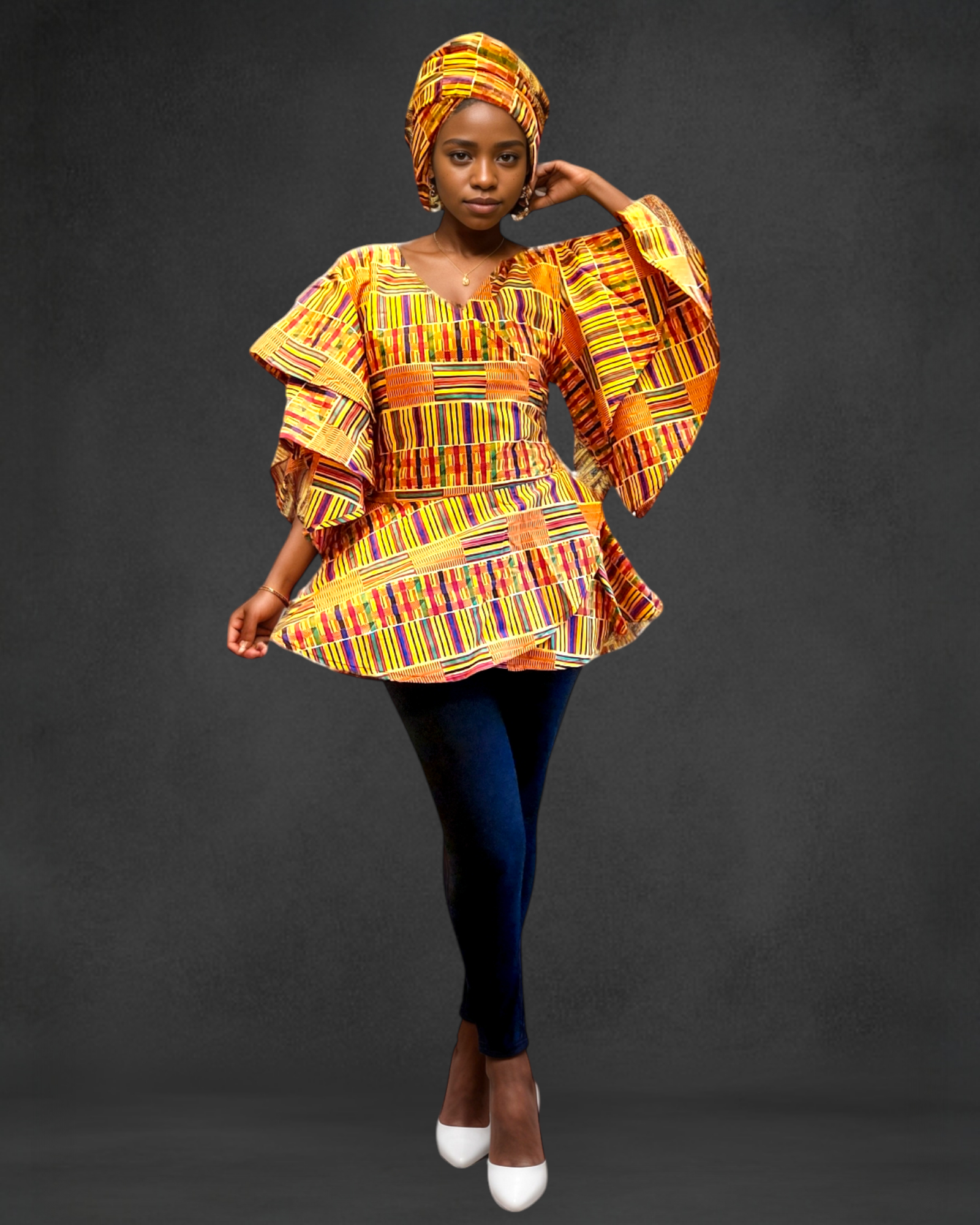 Wrap Blouse L/kente